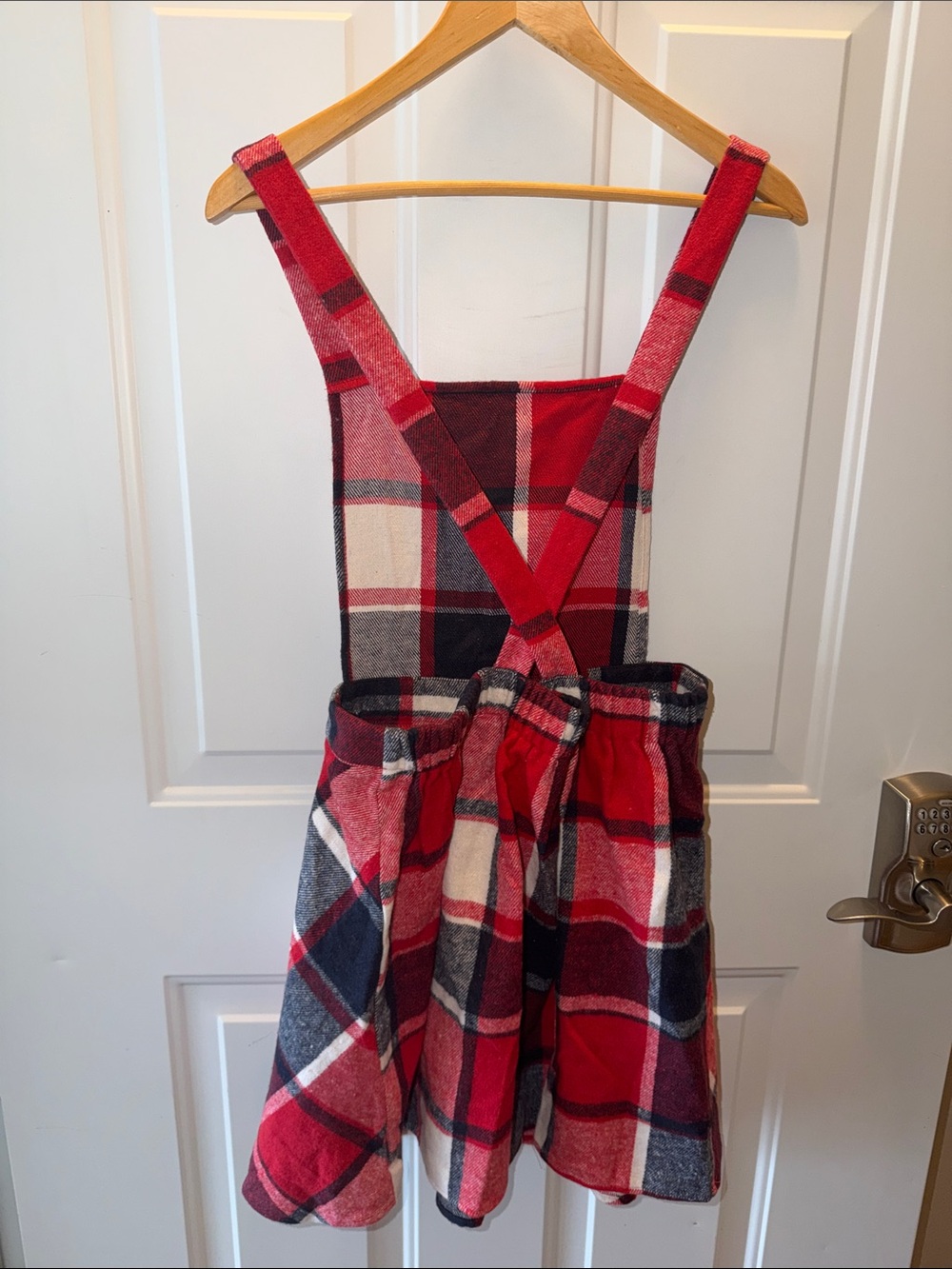 NWT Cupshe Red Plaid Overall Mini Dress With Square Neck Size Large - Picture 6 of 16